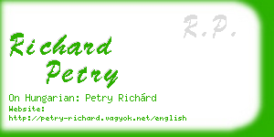 richard petry business card