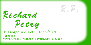 richard petry business card